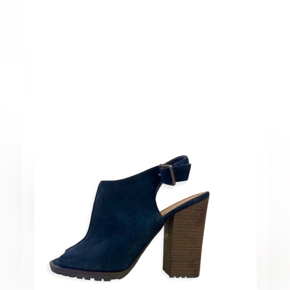 Lord & Taylor Shoes - Lord & Taylor 424 Fifth Leather Deanna Navy Slingback Heels Mules Size 8